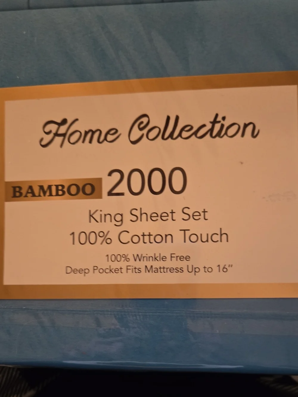 NWT Home Collection King Sheet Set - Light Blue Six Piece Set
